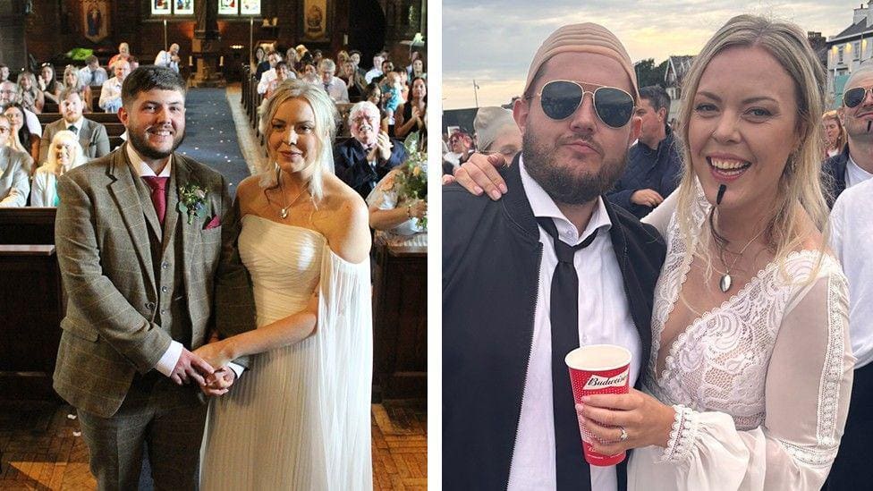 Warrington Couple Marries Then Heads to Lytham Festival — Warrington news photo (BBC Manchester)